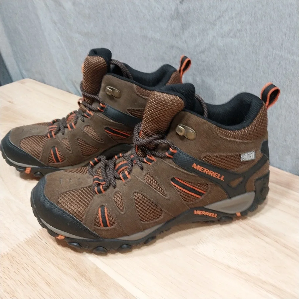 Merrell Hiking Boots Alverstone Mens Mid Waterproof J375804C Mens Size 8 Brown